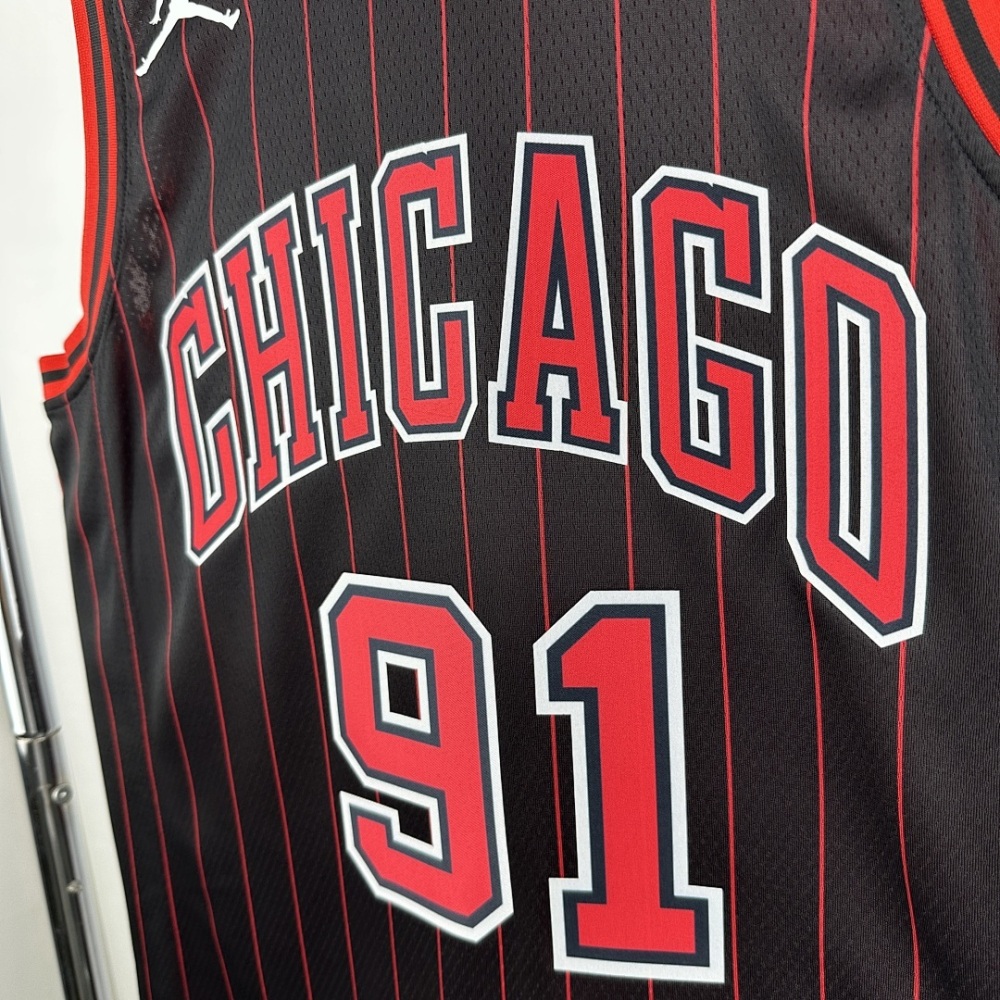 2026 NBA Chicago Bulls 91 RODMAN Basketball Jersey
