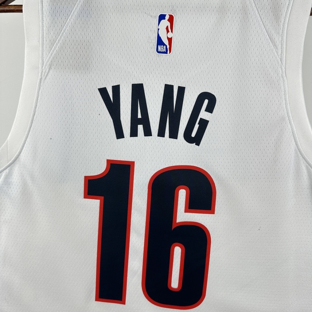 2026 NBA Portland Trail Blazers 16 YANG Basketball Jersey
