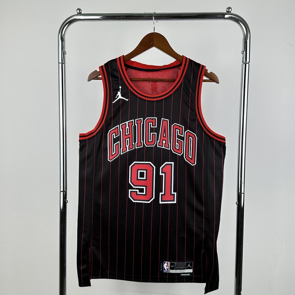 2026 NBA Chicago Bulls 91 RODMAN Basketball Jersey