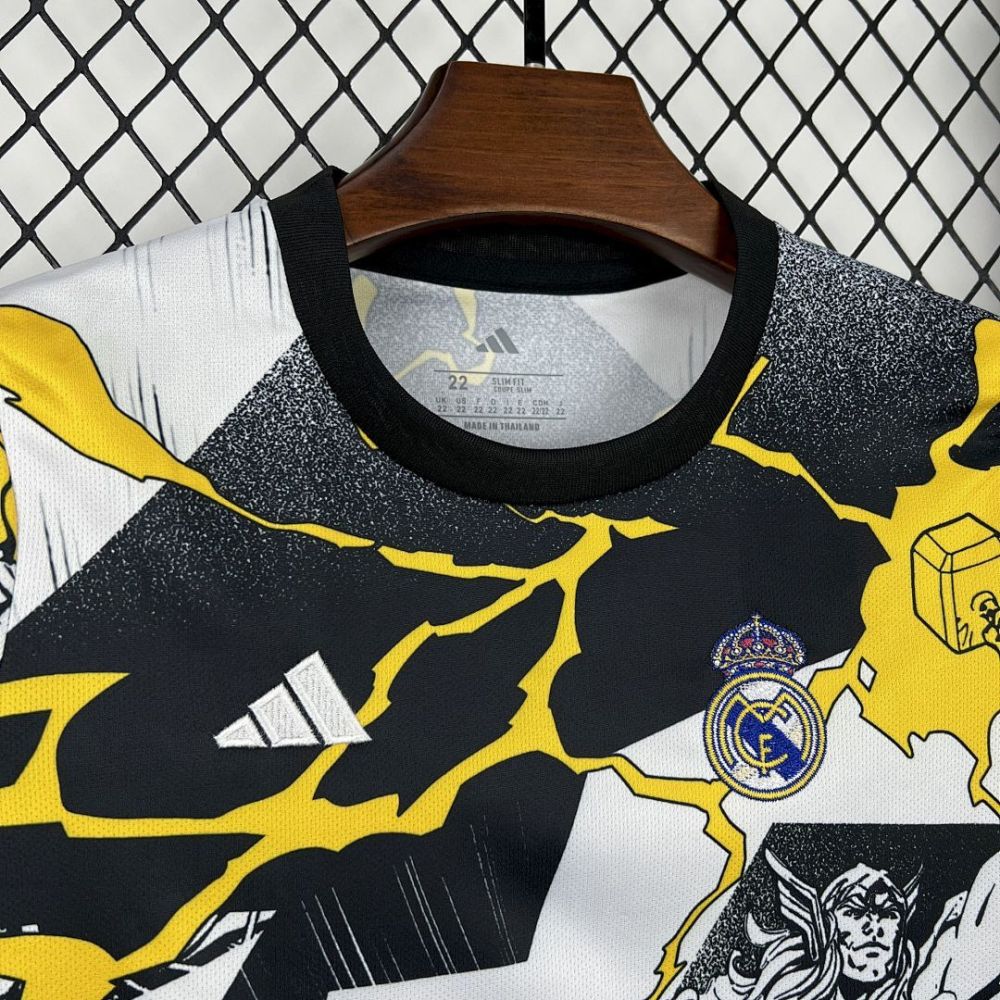 2025-26 Real Madrid Marvel collaboration edition Kids Football jersey
