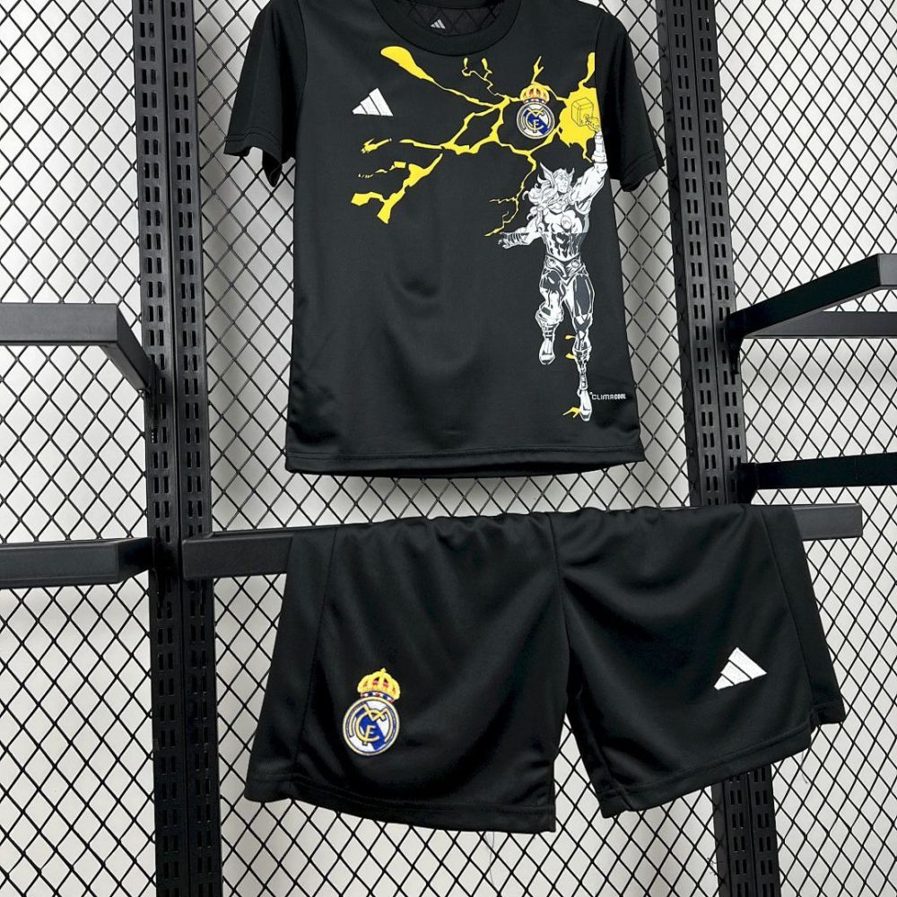 2025-26 Real Madrid Marvel collaboration edition Kids Football jersey