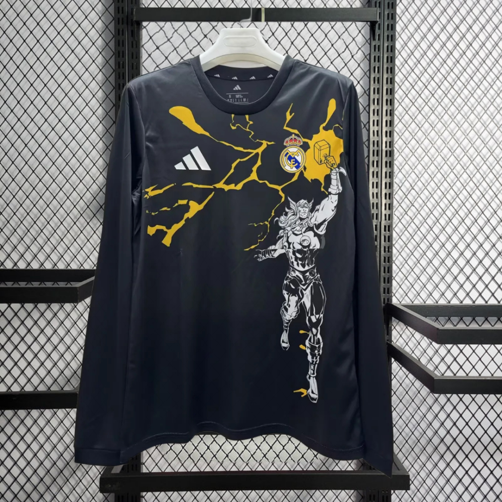 2025-26 Real Madrid Marvel collaboration edition Long sleeves Football jersey