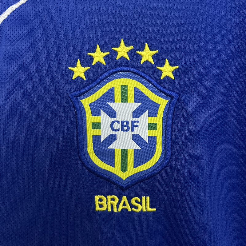 Retro Kids 2004-06 Kids Brazil Away retro RONALDINHO KAKA CAFU R.CARLOS RONALDO Football jersey