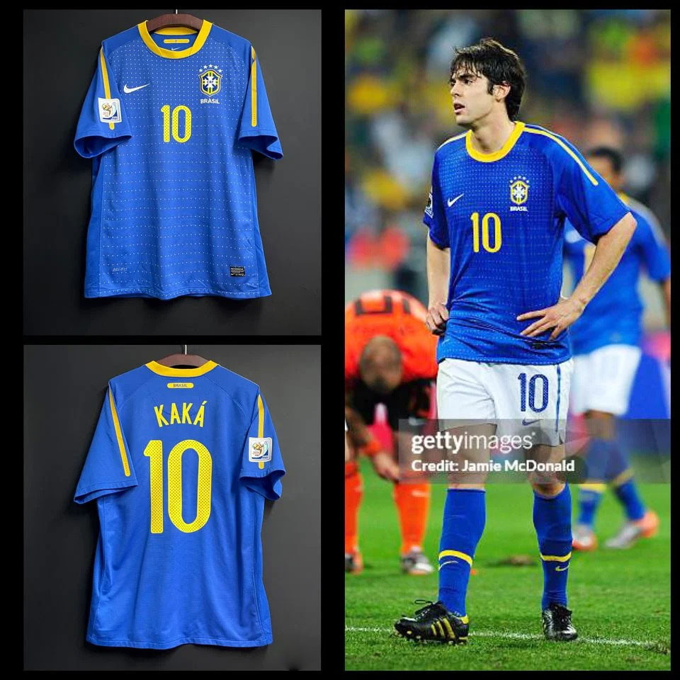 Retro 2010 Brazil away KAKA PATO ROBINHO LUCIO DAVID LUIZ Football jersey retro