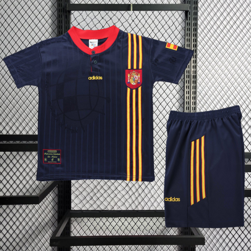 Retro 1996 Kids Spain away retro Kids Football jersey