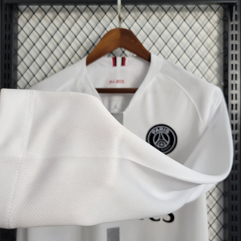 Retro 2018-19 PSG Away Retro White Champions League Long Sleeve Football jersey