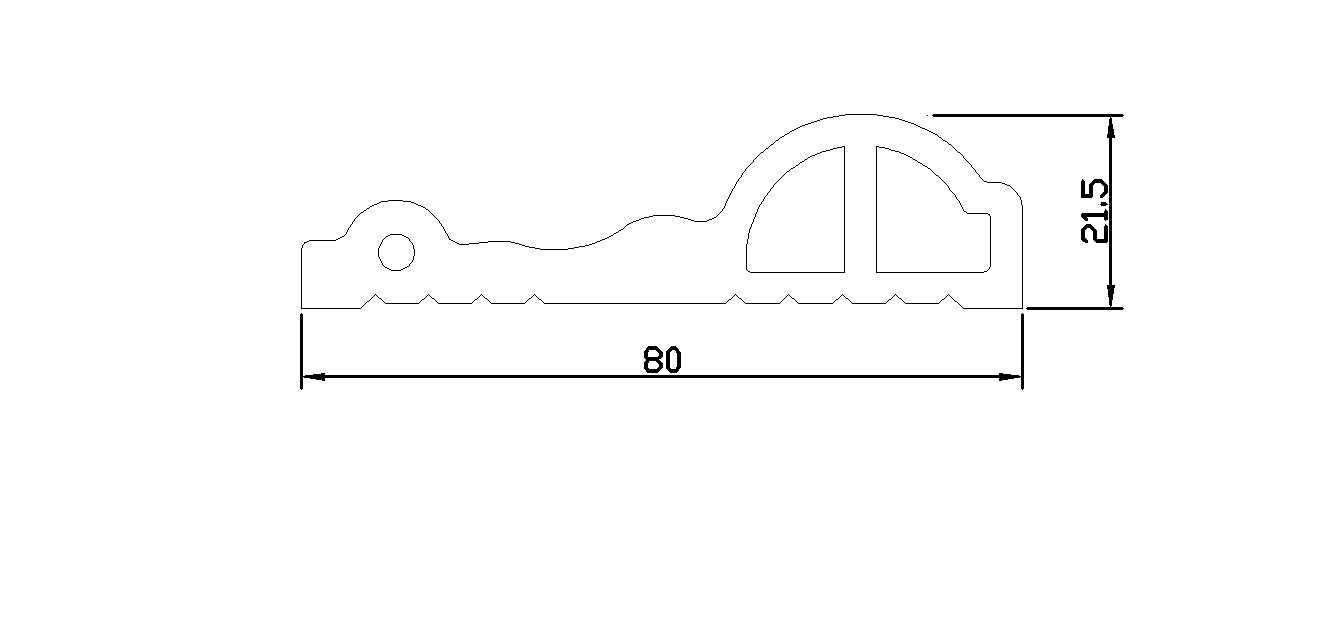 Foamed PVC Door Jamb / Waist Line UP80