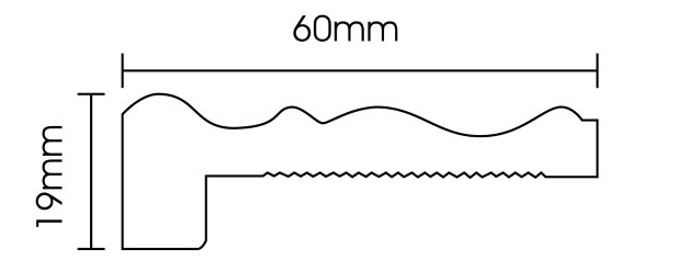 Foamed PVC U-DJ60-A Door Jamb / Waist Line