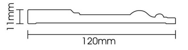 Foamed PVC U-DJ120 Door Jamb/Waist Line