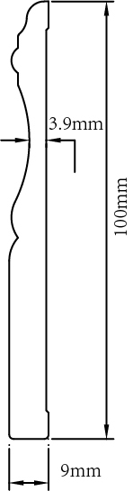 Foamed PVC U-DJ100 Door Jamb/Waist Line
