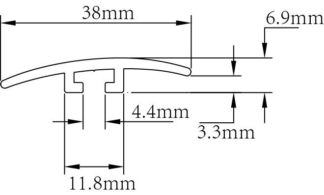 Surface Printed PVC T-Profile YP-38