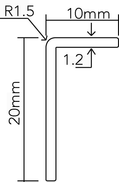 Hard PVC Corner Guard CG-A-10*20