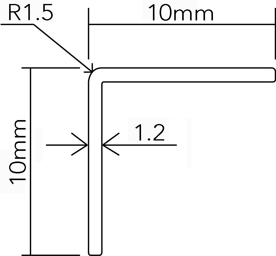 Hard PVC Corner Guard CG-A-10*10