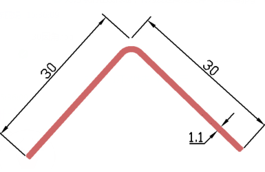 One-side Printed L-shaped Profile YL-E-30*30