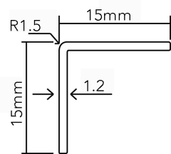 Hard PVC Corner Guard CG-A-15*15