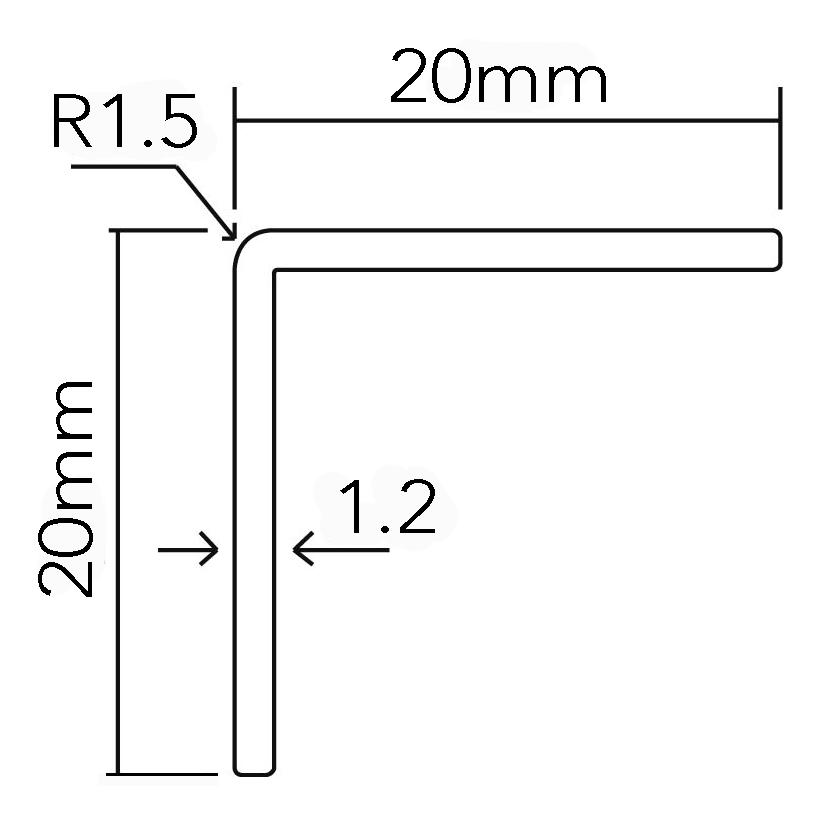 Hard PVC Corner Guard CG-A-20*20