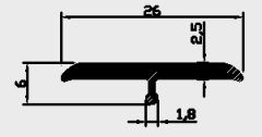 surface printed PVC T-moulding YP26