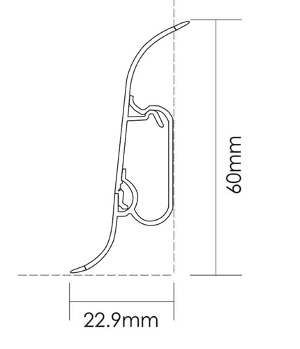 PVC P60-D Skirting Board