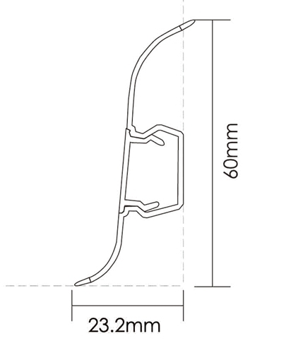 PVC P60-A Skirting Board