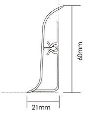 PVC P60-G Skirting Board