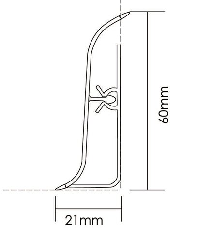 PVC P60-G Skirting Board