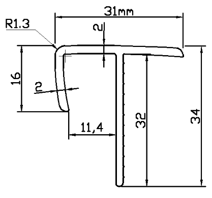 Advanced PVC flooring profile FT12