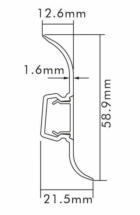 PVC P60-K Skirting board