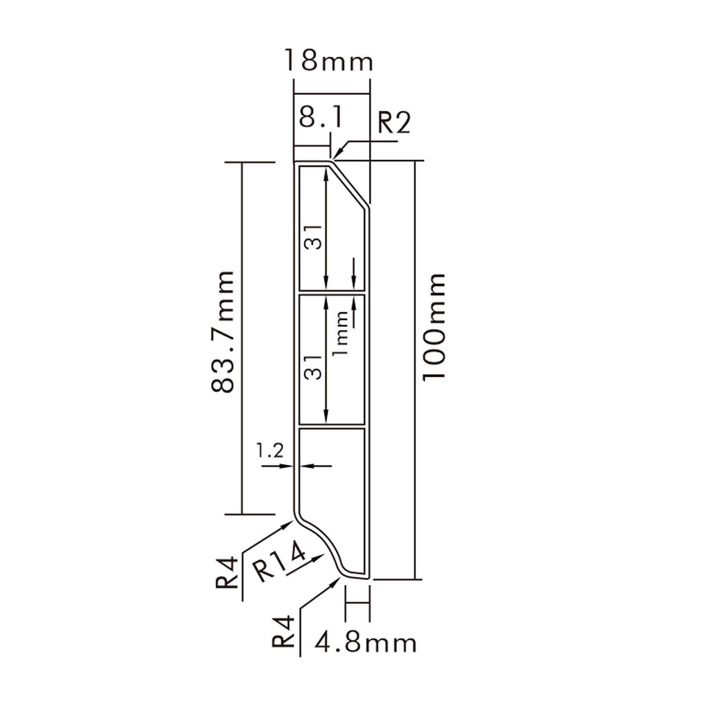 PVC P100-B Skirting Board