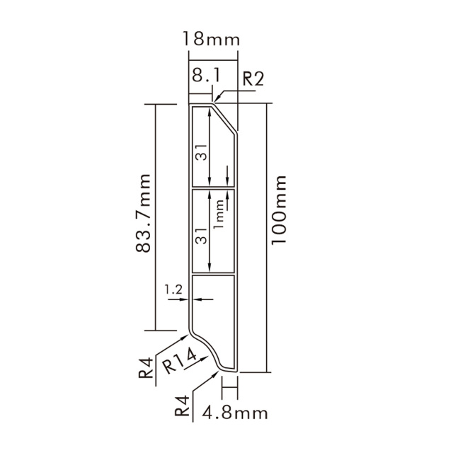 PVC P100-B Skirting Board
