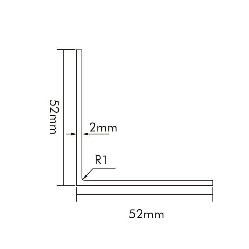 Hard PVC Corner Guard L52*52