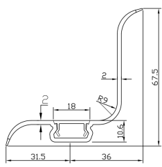 Hard PVC Corner Guard CG-P68-B