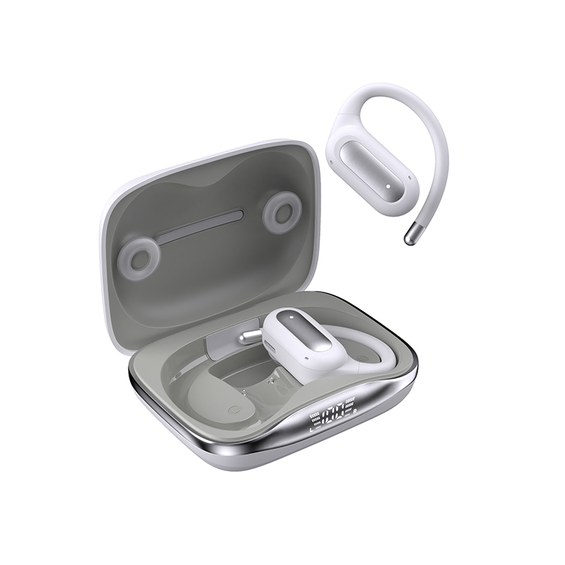 Leather Texture Appearance, Outstanding Quality, LED Charging Display OWS Earphone