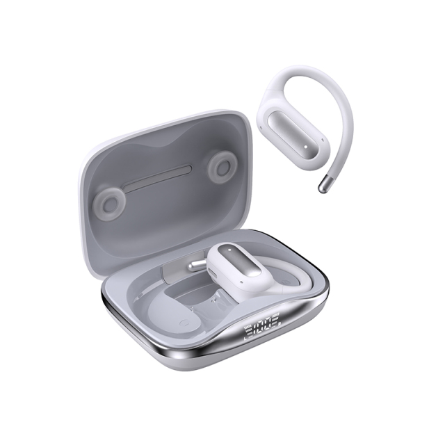 Leather Texture Appearance, Outstanding Quality, LED Charging Display OWS Earphone
