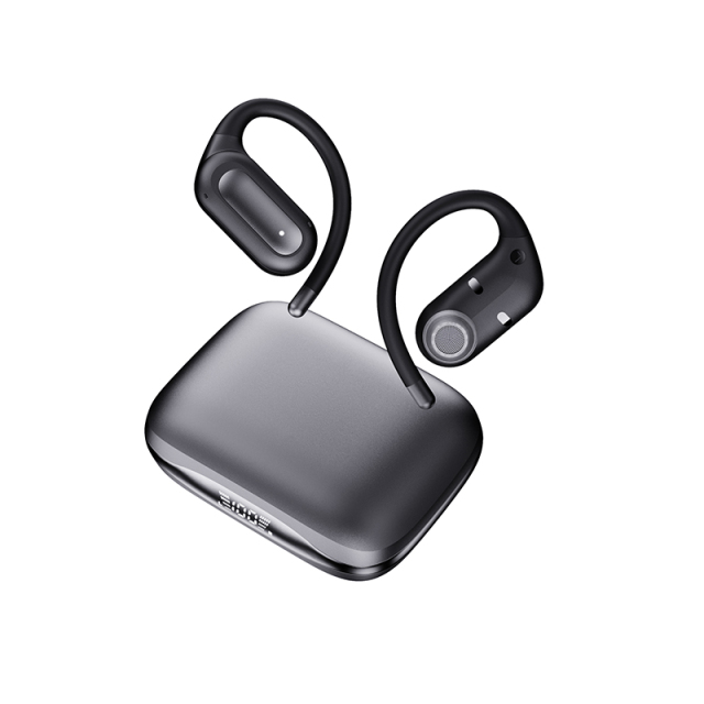 Leather Texture Appearance, Outstanding Quality, LED Charging Display OWS Earphone