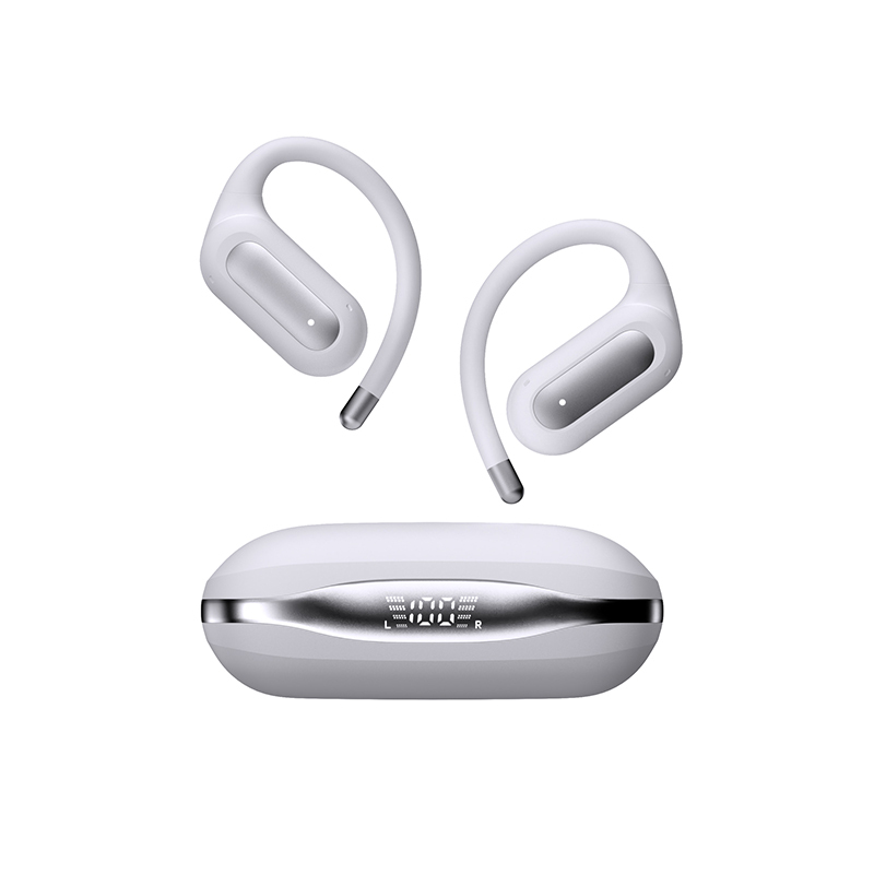 Leather Texture Appearance, Outstanding Quality, LED Charging Display OWS Earphone