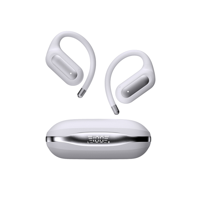Leather Texture Appearance, Outstanding Quality, LED Charging Display OWS Earphone
