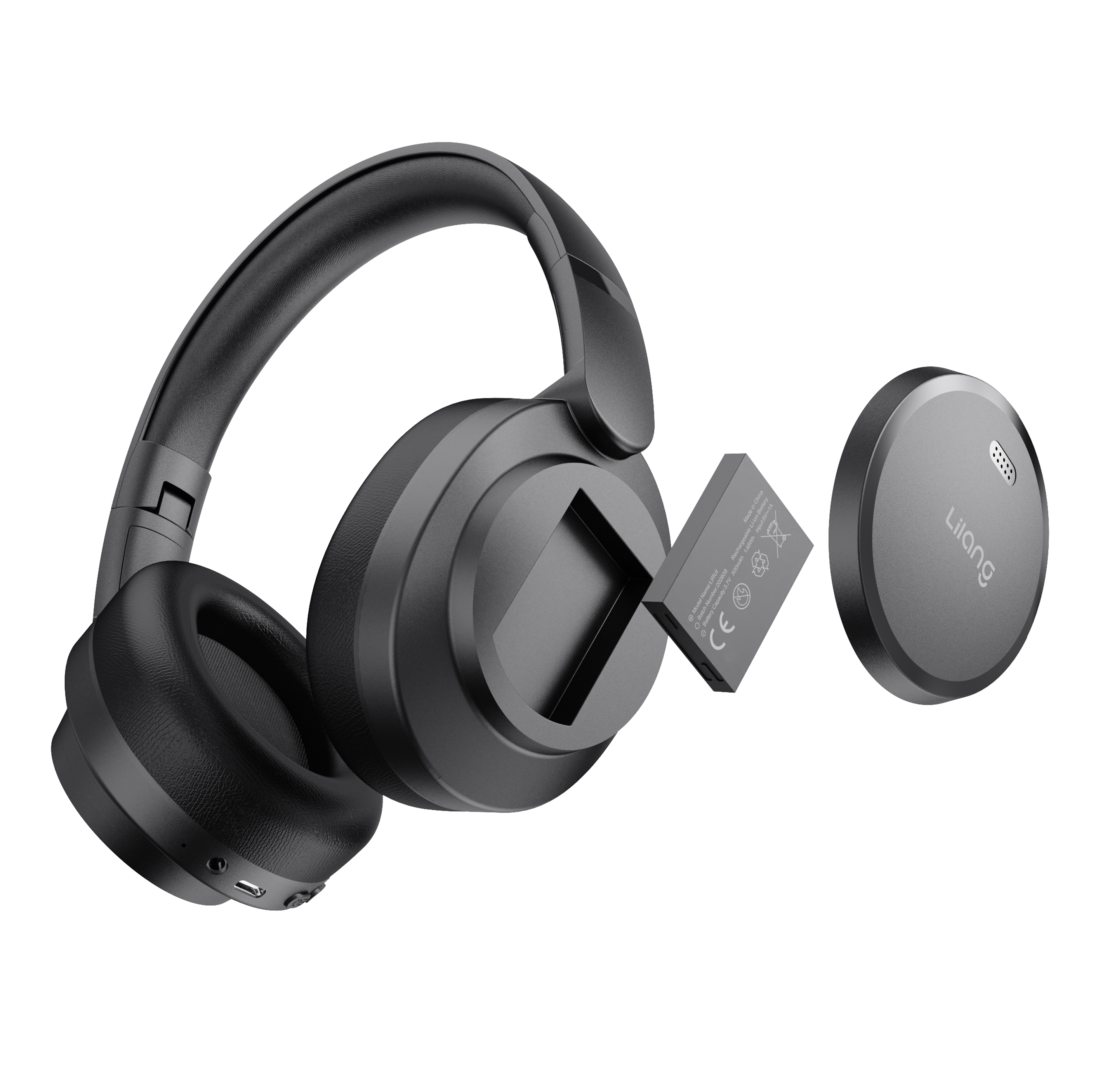 OVER-EAR BLUETOOTH HEADPHONES WITH REMOVABLE BATTERY