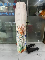 Women's plant positioning printed three-dimensional cutting loose trousers