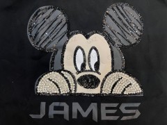 Women's Sequin Embroidery Printed Top Short Sleeve T-Shirt