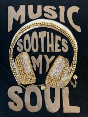 Women's handmade rhinestone hardware printed short-sleeved top T-shirt