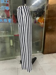 Women's striped print draped trousers