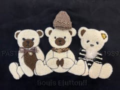 Retro style black short-sleeved towel embroidered T-shirt