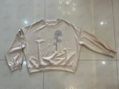 Women's Long Sleeve Diamond Decorated Flower Sweatshirt
