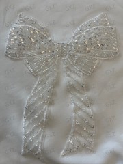 Women's long sleeve beaded bow sweatshirt