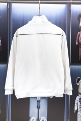 GXZ Premium White Zipper Jacket with High Neck - Customizable Winter Apparel for Men and Women