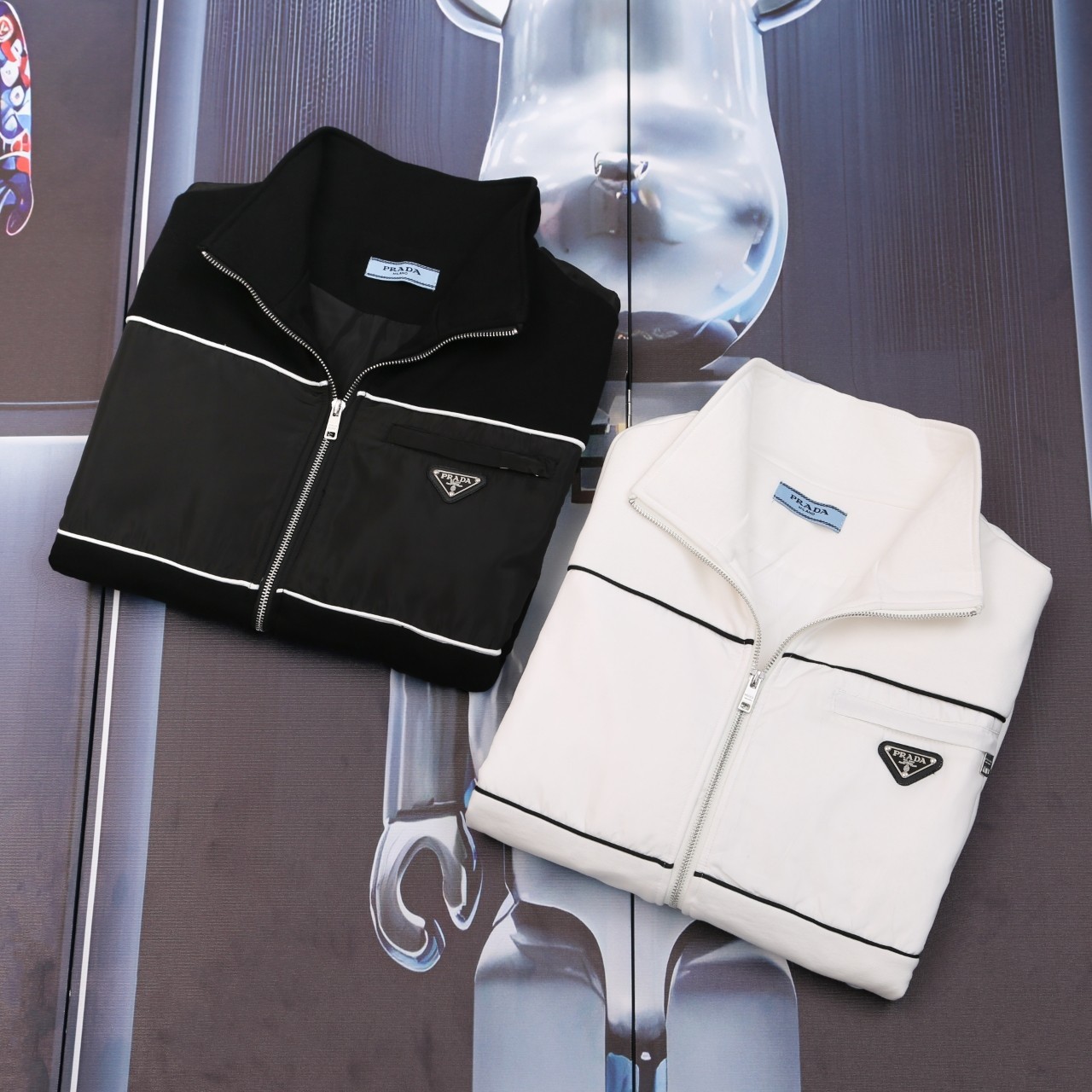 GXZ Premium White Zipper Jacket with High Neck - Customizable Winter Apparel for Men and Women