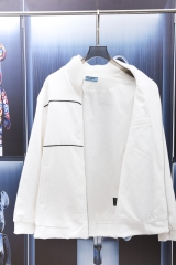 GXZ Premium White Zipper Jacket with High Neck - Customizable Winter Apparel for Men and Women