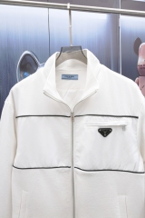 GXZ Premium White Zipper Jacket with High Neck - Customizable Winter Apparel for Men and Women