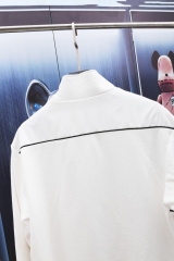 GXZ Premium White Zipper Jacket with High Neck - Customizable Winter Apparel for Men and Women