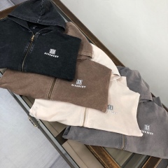 GXZ Beige Full-Zip Hoodie – Minimalist Customizable Unisex Streetwear